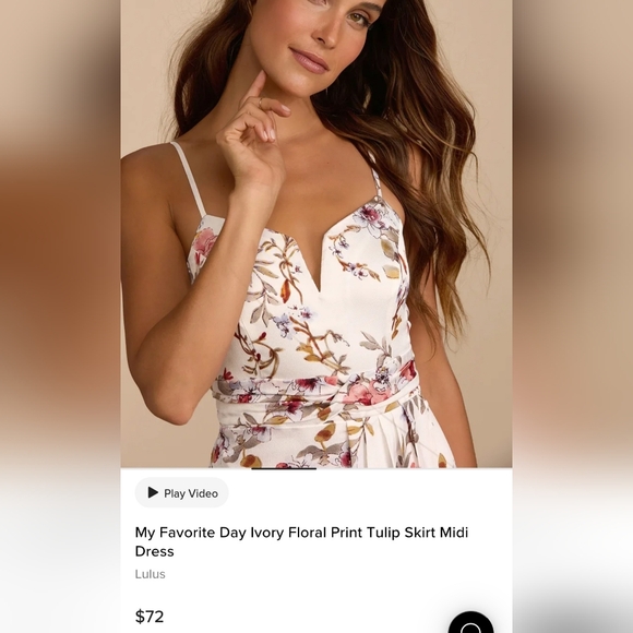 Lulus My Favorite Day Ivory Floral Print Tulip Dress - Picture 3 of 5